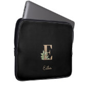 Eleganter Botanischer Monogram Letter E Laptop-Sie Laptopschutzhülle (Vorne Rechts)