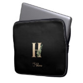 Eleganter Botanischer Monogram Letter H Laptop-Sie Laptopschutzhülle (Vorderseite Links)