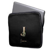 Eleganter Botanischer Monogram Letter J Laptop Sle Laptopschutzhülle (Vorderseite Links)