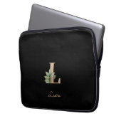 Eleganter Botanischer Monogram Letter L Laptop Sle Laptopschutzhülle (Vorderseite Links)
