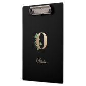 Eleganter Botanischer Monogram Letter O Klemmbrett (Links)