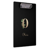 Eleganter Botanischer Monogram Letter O Klemmbrett (Rechts)