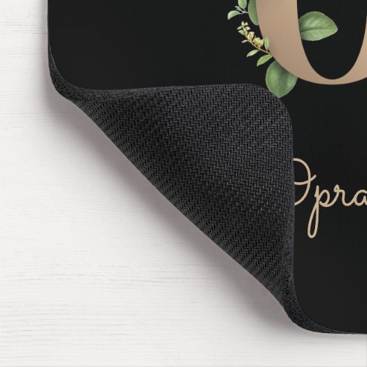 Eleganter Botanischer Monogram Letter O Mousepad (Ecke)