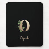Eleganter Botanischer Monogram Letter O Mousepad (Vorne)