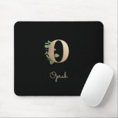 Eleganter Botanischer Monogram Letter O Mousepad (Mit Mouse)