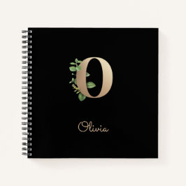 Eleganter Botanischer Monogram Letter O Notizblock