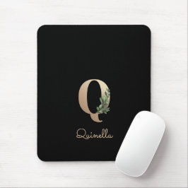 Eleganter Botanischer Monogram Letter Q Mouse Pad Mousepad