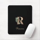 Eleganter Botanischer Monogram Letter R Mouse Pad Mousepad (Mit Mouse)
