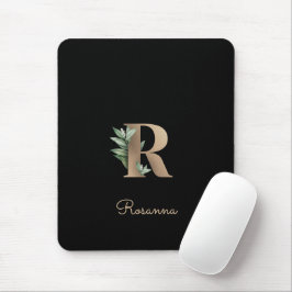 Eleganter Botanischer Monogram Letter R Mouse Pad Mousepad