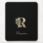 Eleganter Botanischer Monogram Letter R Mouse Pad Mousepad (Vorne)