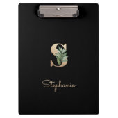 Eleganter Botanischer Monogram Letter S Klemmbrett (Vorderseite)