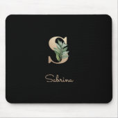 Eleganter Botanischer Monogram Letter S Mousepad (Vorne)