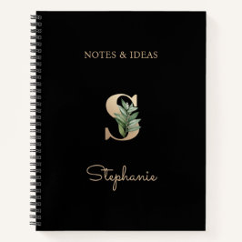 Eleganter Botanischer Monogram Letter S Notizblock