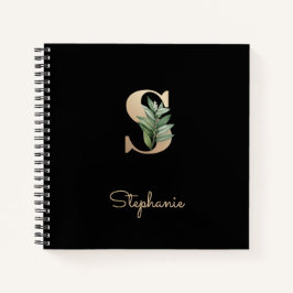 Eleganter Botanischer Monogram Letter S Notizblock