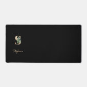 Eleganter Botanischer Monogram Letter S Schreibtischunterlage (Vorderseite)