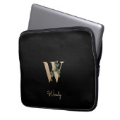 Eleganter Botanischer Monogram Letter W Laptop Sle Laptopschutzhülle (Vorderseite Links)