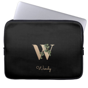 Eleganter Botanischer Monogram Letter W Laptop Sle Laptopschutzhülle