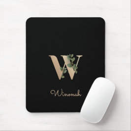 Eleganter Botanischer Monogram Letter W Mouse Pad Mousepad