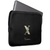 Eleganter Botanischer Monogram Letter X Laptop-Sie Laptopschutzhülle (Vorne Rechts)