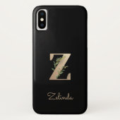 Eleganter Botanischer Monogram Letter Z Case-Mate iPhone Hülle (Rückseite)