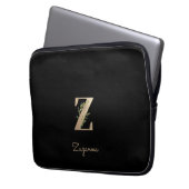 Eleganter Botanischer Monogram Letter Z Laptop-Sie Laptopschutzhülle (Vorderseite Links)