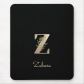 Eleganter Botanischer Monogram Letter Z Mouse Pad Mousepad (Vorne)