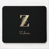 Eleganter Botanischer Monogram Letter Z Mousepad (Vorne)