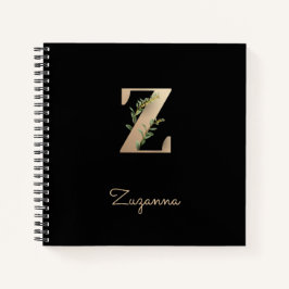 Eleganter Botanischer Monogram Letter Z Notizblock