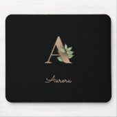 Eleganter Botanischer Monogramm-Brief A Mousepad (Vorne)
