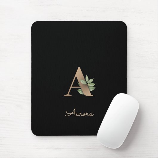 Eleganter Botanischer Monogramm-Brief A Mousepad (Mit Mouse)