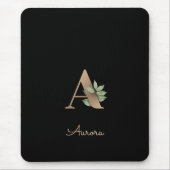 Eleganter Botanischer Monogramm-Brief A Mousepad (Vorne)