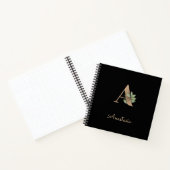 Eleganter Botanischer Monogramm-Brief A Notizblock (Innenseite)