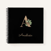 Eleganter Botanischer Monogramm-Brief A Notizblock (Vorderseite)