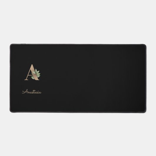 Eleganter Botanischer Monogramm-Brief A Schreibtischunterlage (Vorderseite)