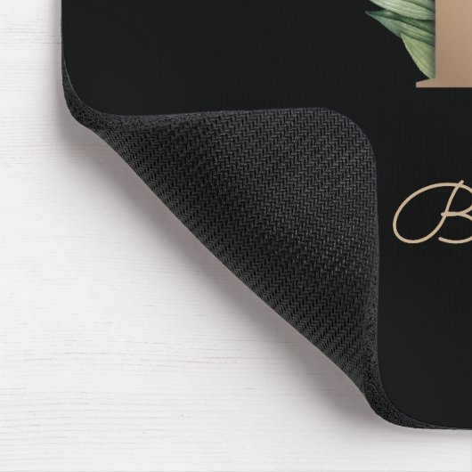 Eleganter Botanischer Monogramm-Brief B Mousepad (Ecke)