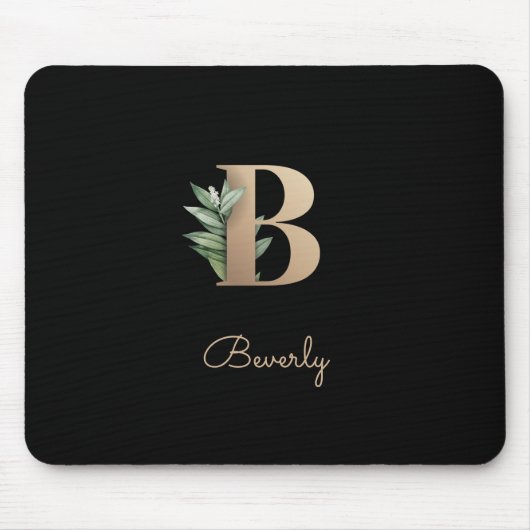 Eleganter Botanischer Monogramm-Brief B Mousepad (Vorne)