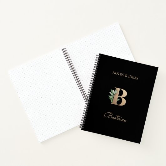 Eleganter Botanischer Monogramm-Brief B Notizblock (Innenseite)