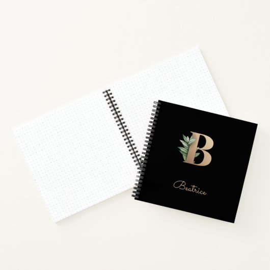 Eleganter Botanischer Monogramm-Brief B Notizblock (Innenseite)