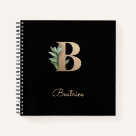 Eleganter Botanischer Monogramm-Brief B Notizblock