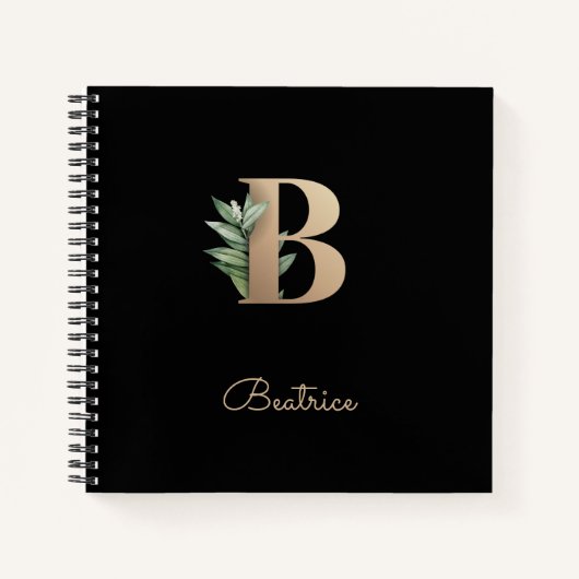 Eleganter Botanischer Monogramm-Brief B Notizblock (Vorderseite)
