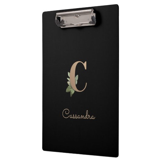 Eleganter Botanischer Monogramm-Brief C Klemmbrett (Links)