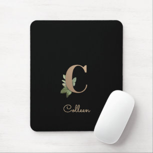 Eleganter Botanischer Monogramm-Brief C Mousepad