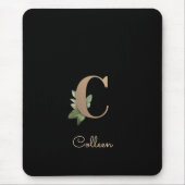 Eleganter Botanischer Monogramm-Brief C Mousepad (Vorne)