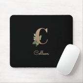 Eleganter Botanischer Monogramm-Brief C Mousepad (Mit Mouse)