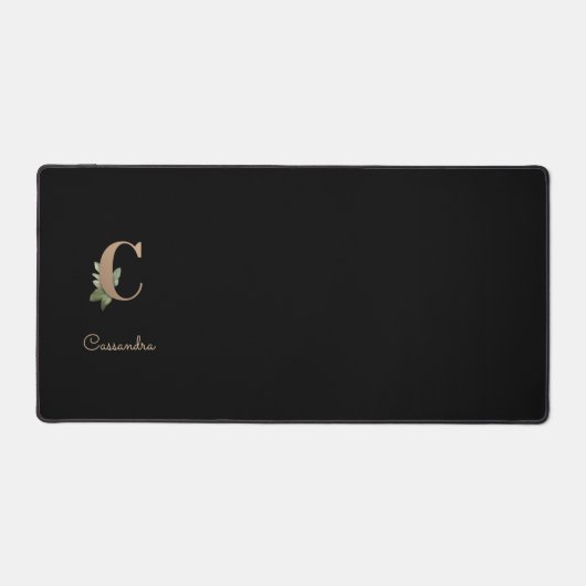 Eleganter Botanischer Monogramm-Brief C Schreibtischunterlage (Vorderseite)