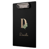 Eleganter Botanischer Monogramm-Brief D Klemmbrett (Links)