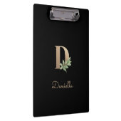 Eleganter Botanischer Monogramm-Brief D Klemmbrett (Rechts)