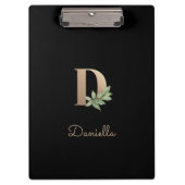 Eleganter Botanischer Monogramm-Brief D Klemmbrett (Vorderseite)