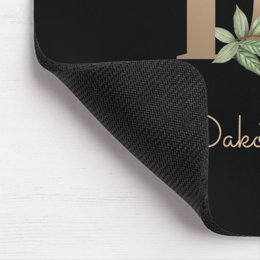 Eleganter Botanischer Monogramm-Brief D Mousepad (Ecke)