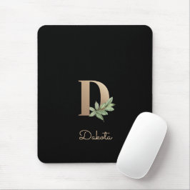 Eleganter Botanischer Monogramm-Brief D Mousepad